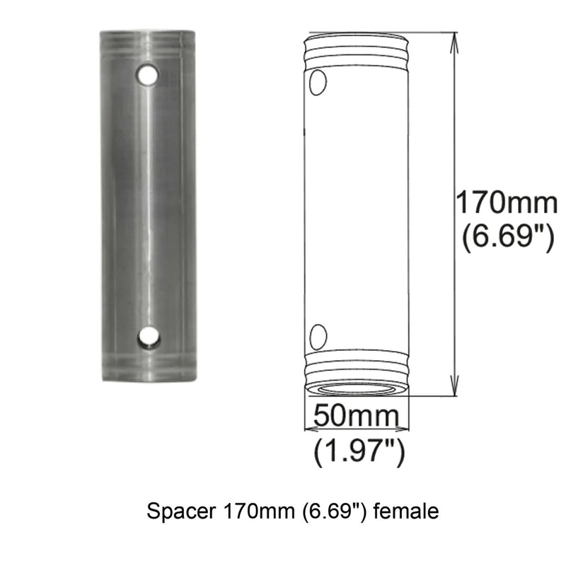 Global Truss SPACER-170 GTR Clamps and Accessories - ProX XT-SPFF170 Spacer 170mm Female Coupler