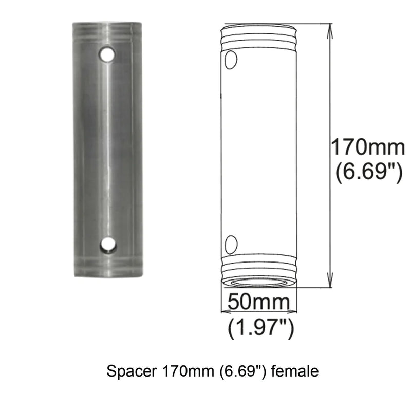 Global Truss SPACER-210 GTR Clamps and Accessories _ ProX XT-SPFF210 Spacer 210mm Female Coupler