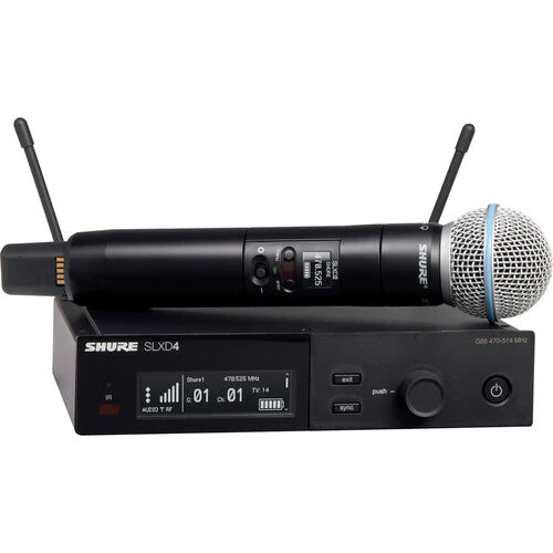 Shure SLXD24/B58-J52 Wireless Handheld System - Shure SLXD24/B58 Digital Wireless Handheld Microphone System with Beta 58A Capsule (J52: 558 to 602 + 614 to 616 MHz)