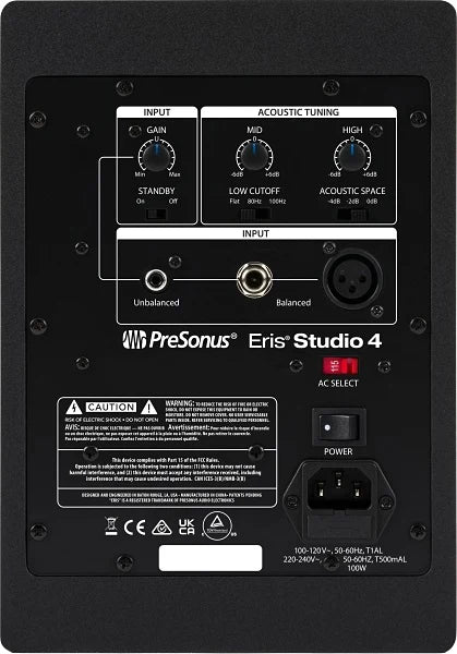 PRESONUS ERIS STUDIO 4 - 4.5-Inch 2-Way Active Studio Monitors With EBM Wave Guide