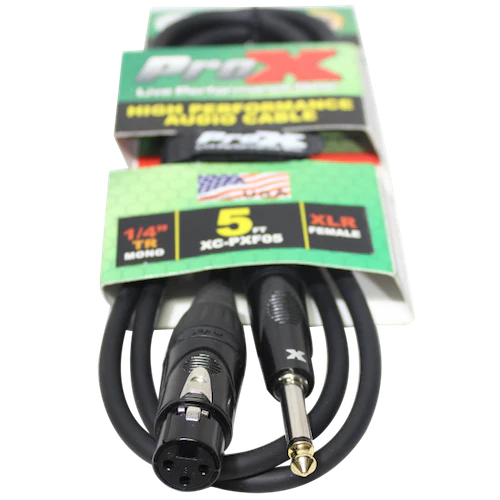 PRO-X- XC-PXF05 - ProX XC-PXF05 5 Ft. Unbalanced 1/4" TS-M to XLR-F High Performance Audio Cable