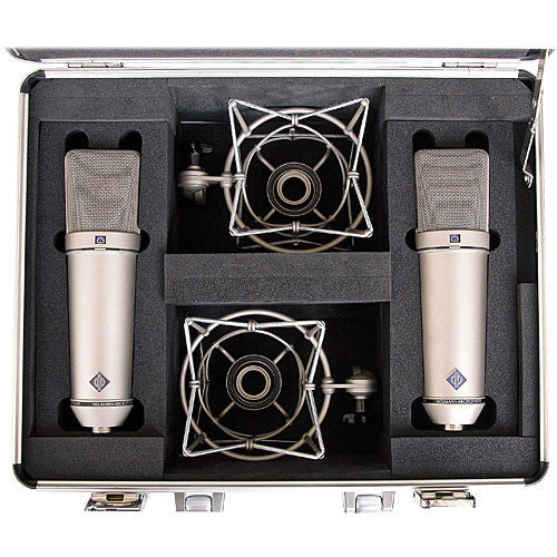 Neumann U 87 AI-STEREO Factory-matched stereo set includes two U 87 Ai with EA 87 in Mic Briefcase - Neumann U 87 AI STEREO Condenser Microphone (Stereo Set, Nickel)