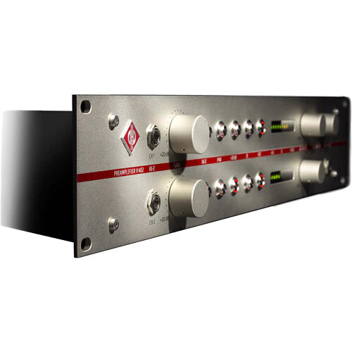 Neumann V 402 Two-channel transformerless microphone preamp with switchable 20 dB pad. - Neumann V 402 Rackmount 2-Channel Microphone Preamplifier