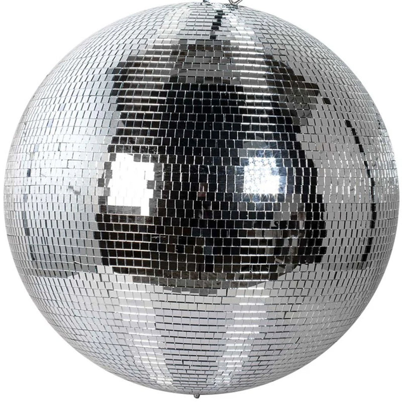 PRO-X- MB-48 - ProX MB-48 48" Mirror Disco Ball Bright Silver Reflective Indoor DJ Sphere with Hanging Ring for Lighting