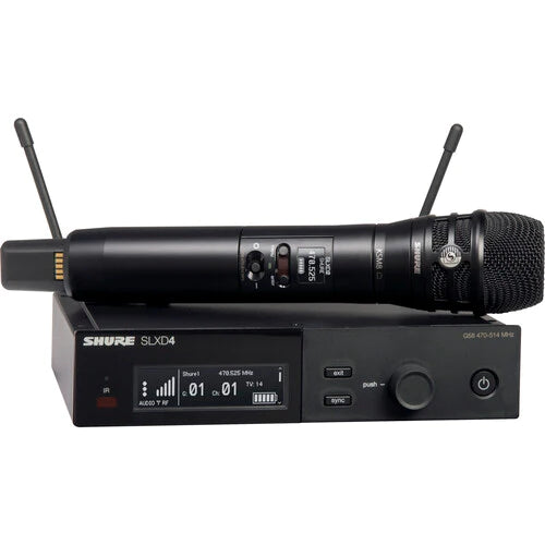 Shure SLXD24/K8B-J52 Wireless Handheld System - Shure SLXD24/K8B Digital Wireless Handheld Microphone System with KSM8 Capsule (J52: 558 to 602 + 614 to 616 MHz, Black)