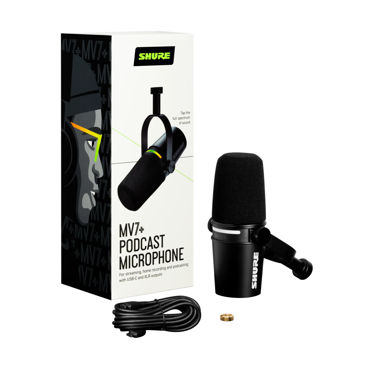 SHURE MV7+ - Podcast Microphone with DSP