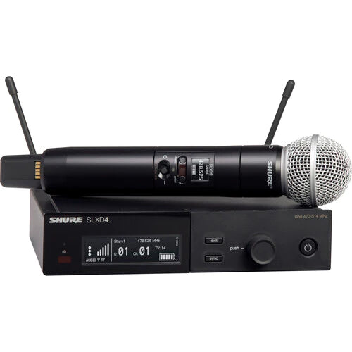 Shure SLXD24/SM58-H55 Wireless Handheld System - Shure SLXD24/SM58 Digital Wireless Handheld Microphone System with SM58 Capsule (H55: 514 to 558 MHz)