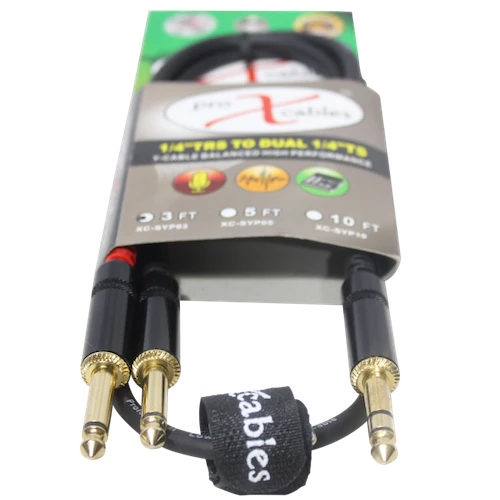 PROX-XC-SYP03 - ProX XC-SYP03 3ft. Unbalanced TRS-M Stereo to Dual TS-M High Performance Audio Y Cable