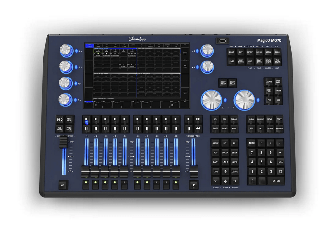 Chamsys MQ70 - 24 universes direct from the console, expandable to 48