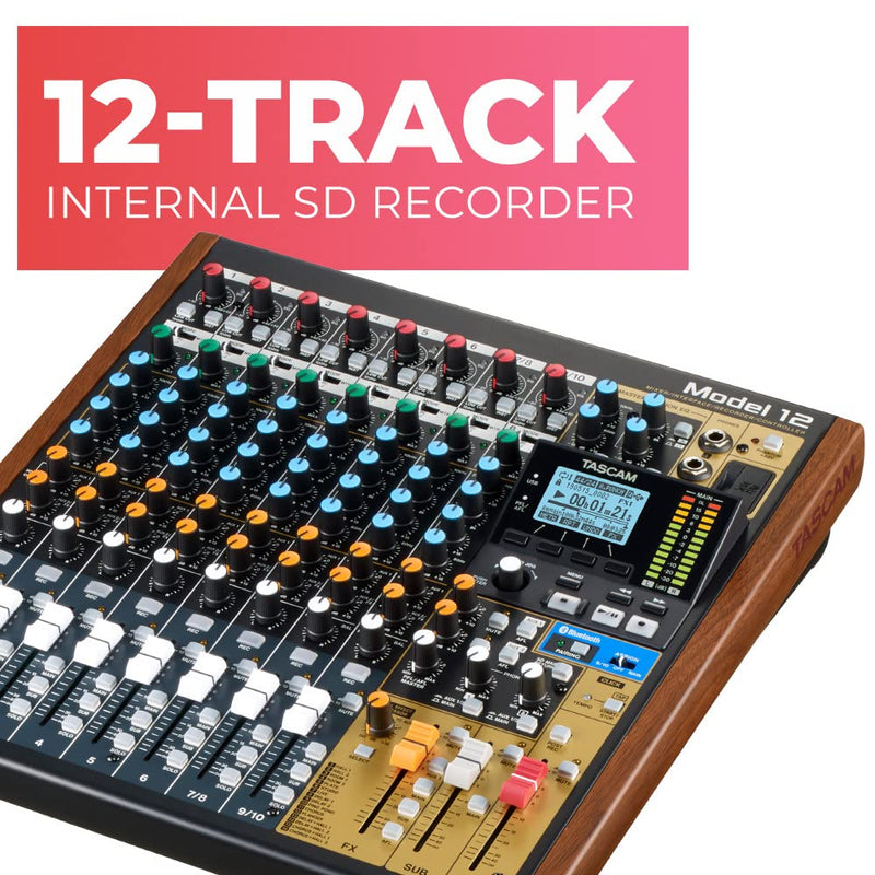 TASCAM MODEL 12 - 12-TRACK DIGITAL RECORDING MIXER WITH DAW CONTROLLER & AUDIO INTERFACE