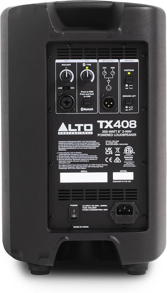 ALTO TX408 - 350W 8-inch Powered Loudspeaker with Bluetooth