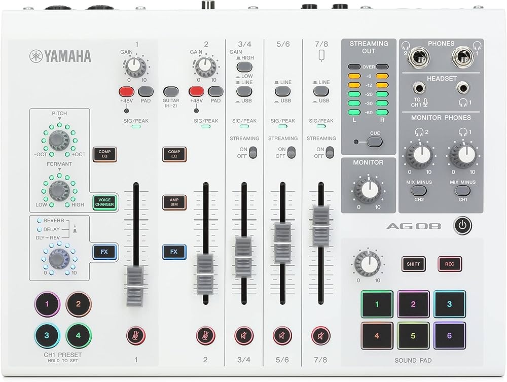 YAMAHA AG08W (WHITE)  - Live Streaming Mixer