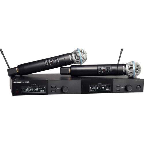 Shure SLXD24D/B58-J52 Wireless Handheld System - Shure SLXD24D/B58 Dual-Channel Digital Wireless Handheld Microphone System with Beta 58 Capsules (J52: 558 to 602 + 614 to 616 MHz)