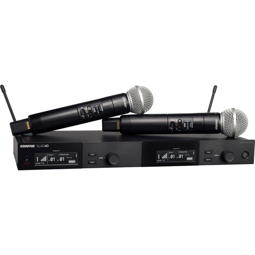 Shure SLXD24D/SM58-J52 Wireless Handheld System - Shure SLXD24D/SM58 Dual-Channel Digital Wireless Handheld Microphone System with SM58 Capsules (J52: 558 to 602 + 614 to 616 MHz)