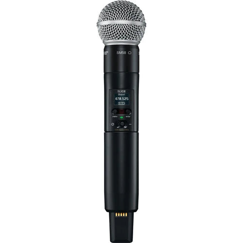 Shure SLXD24D/SM58-H55 Wireless Handheld System - Shure SLXD24D/SM58 Dual-Channel Digital Wireless Handheld Microphone System with SM58 Capsules (H55: 514 to 558 MHz)