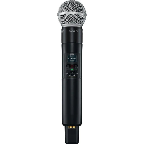Shure SLXD2/SM58-G58 Wireless Handheld Transmitter - Shure SLXD2/SM58 Digital Wireless Handheld Microphone Transmitter with SM58 Capsule (G58: 470 to 514 MHz)