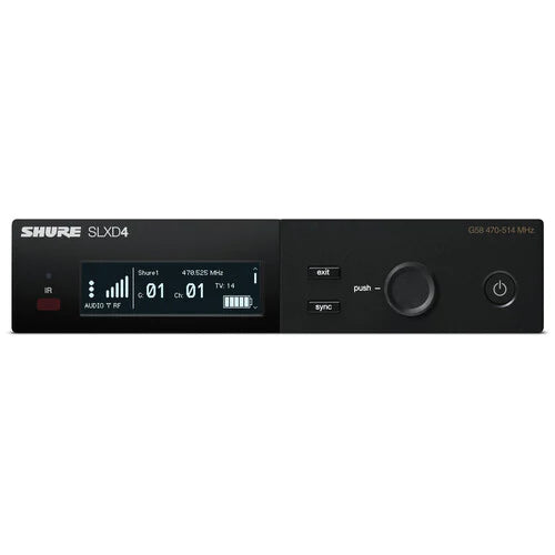 Shure SLXD4-G58 Wireless Receiver - Shure SLXD4 Digital Wireless Receiver (G58: 470 to 514 MHz)