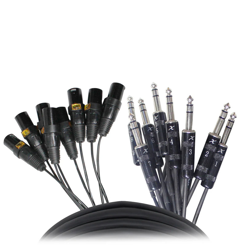 PRO-X- XC-8SXF10 - ProX XC-8SXF10 10' Ft High Performance 8-Channel Snake Cable XLR-F to 1/4" TRS Balanced Audio Cable