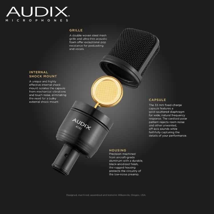 AUDIX A131 - Audix A131 Large Diaphragm Condenser Microphone - Black