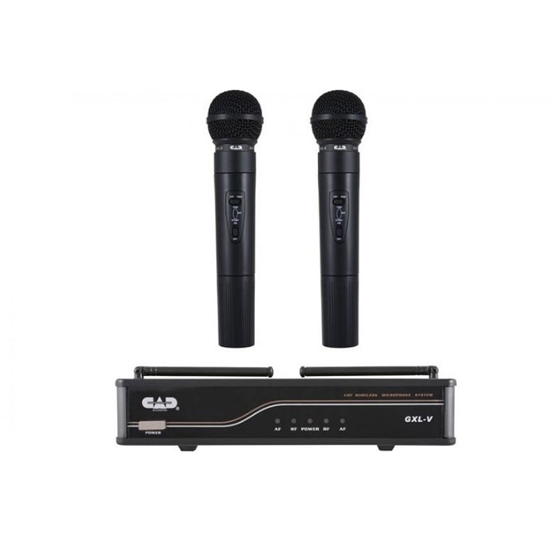 CAD AUDIO GXLVHHH VHF W/L Dual Cardioid Hand Mic H Frequency Band - CAD Audio GXLV-HHH Wireless Mic Pack