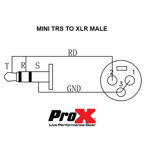 PRO-X- XC-MXM10 - ProX XC-MXM10 Unbalanced 1/8" (3.5mm) TRS-M Mini to XLR3-M High Performance Audio Cable - 10 Ft.