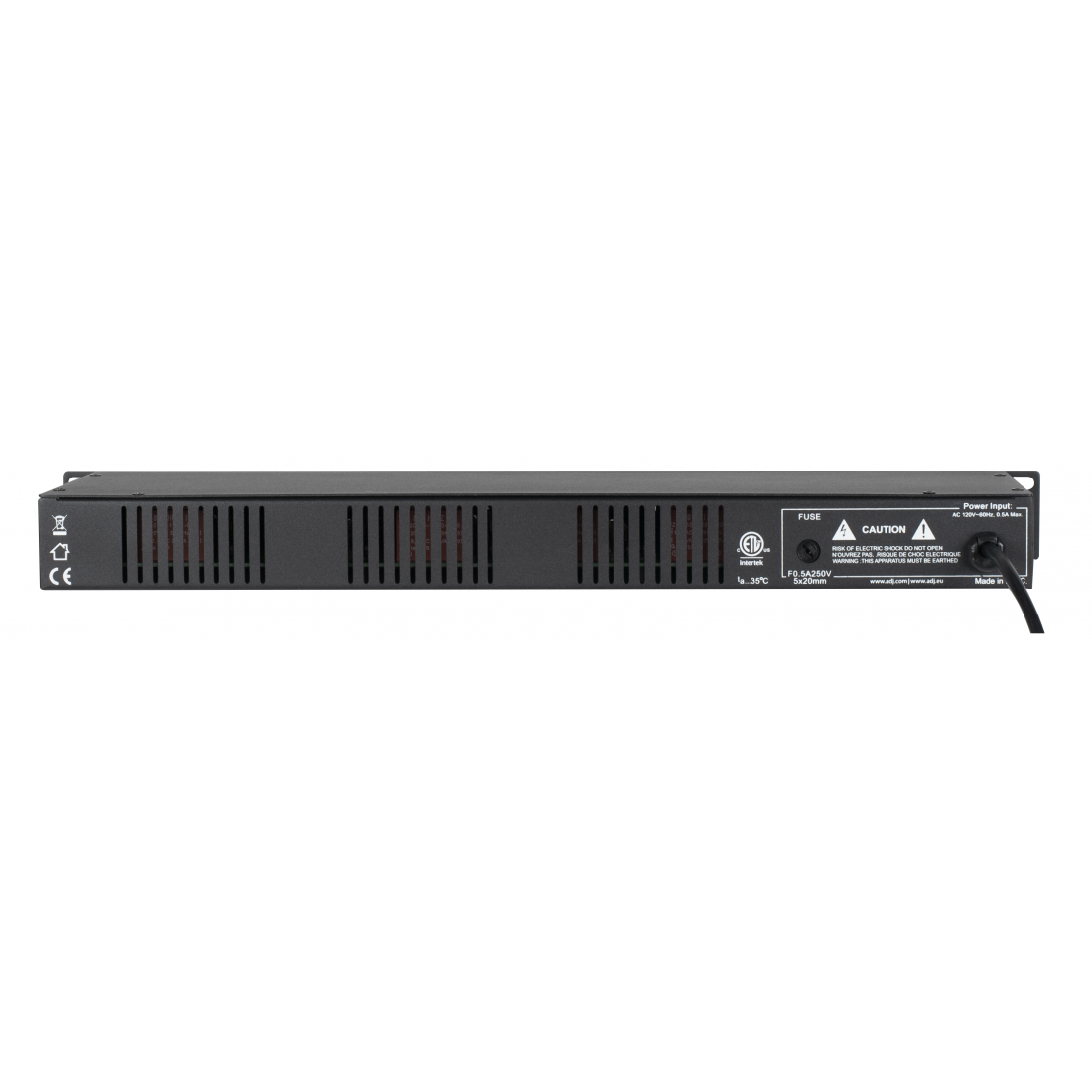 D4-BRANCH-RM - 4-way DMX distributor/booster with 3-pin and 5-pin XLR input and output