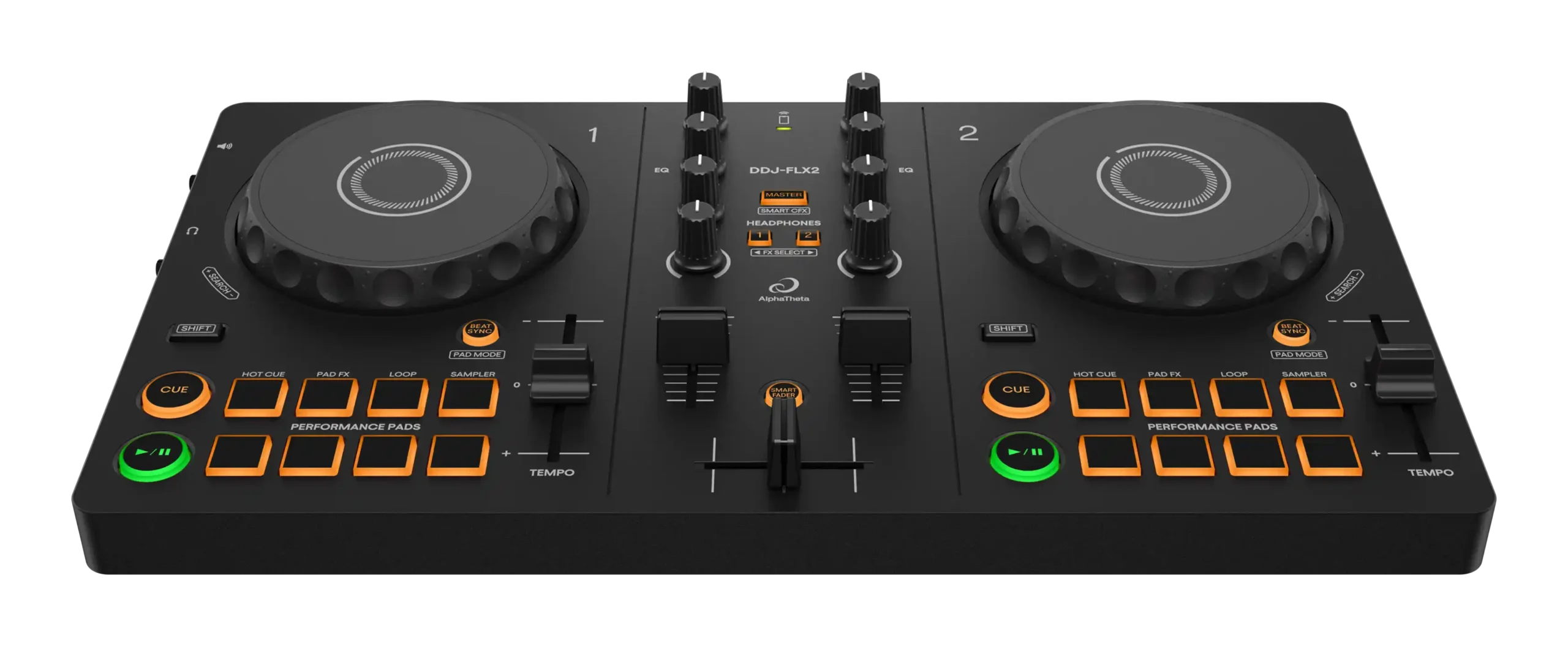 ALPHA TETA  DDJ-FLX2 - Compact 2-Channel DJ Serato  - rekordbox controller.