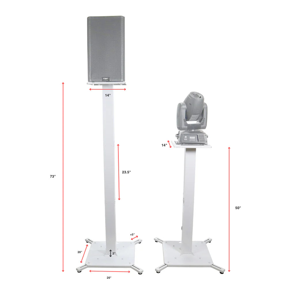 PRO-X- XFH-MHSTAND WH - ProX XFH-MHSTANDX2WH Pair Of Totem DJ Stand with Carrying Bags (White)