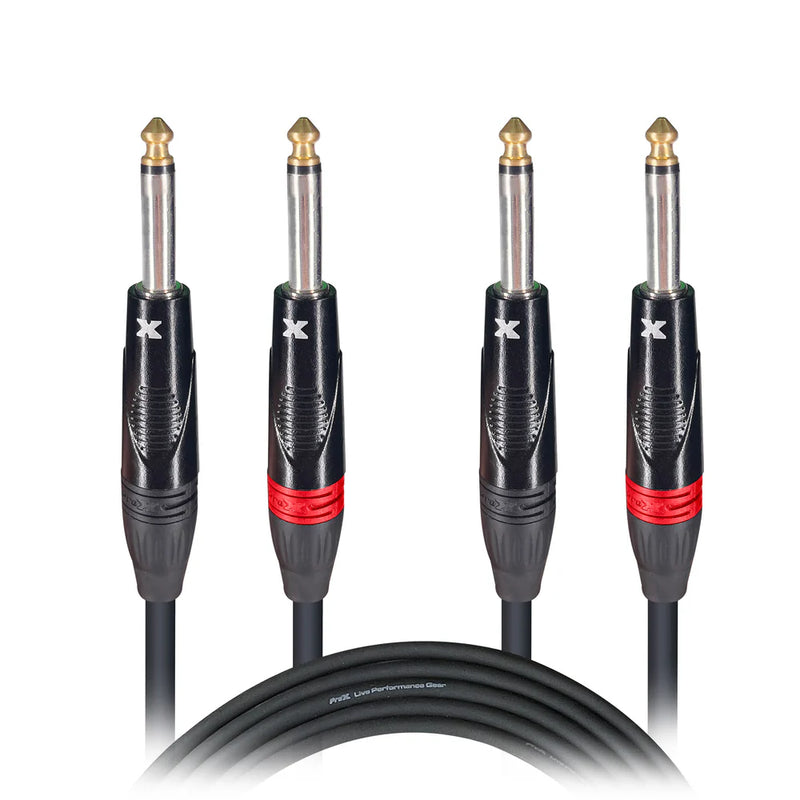 PRO-X- XC-DP10 - ProX XC-DP10 Unbalanced Dual 1/4" TS to Dual 1/4" TS High Performance Audio Cable - 10 Ft.