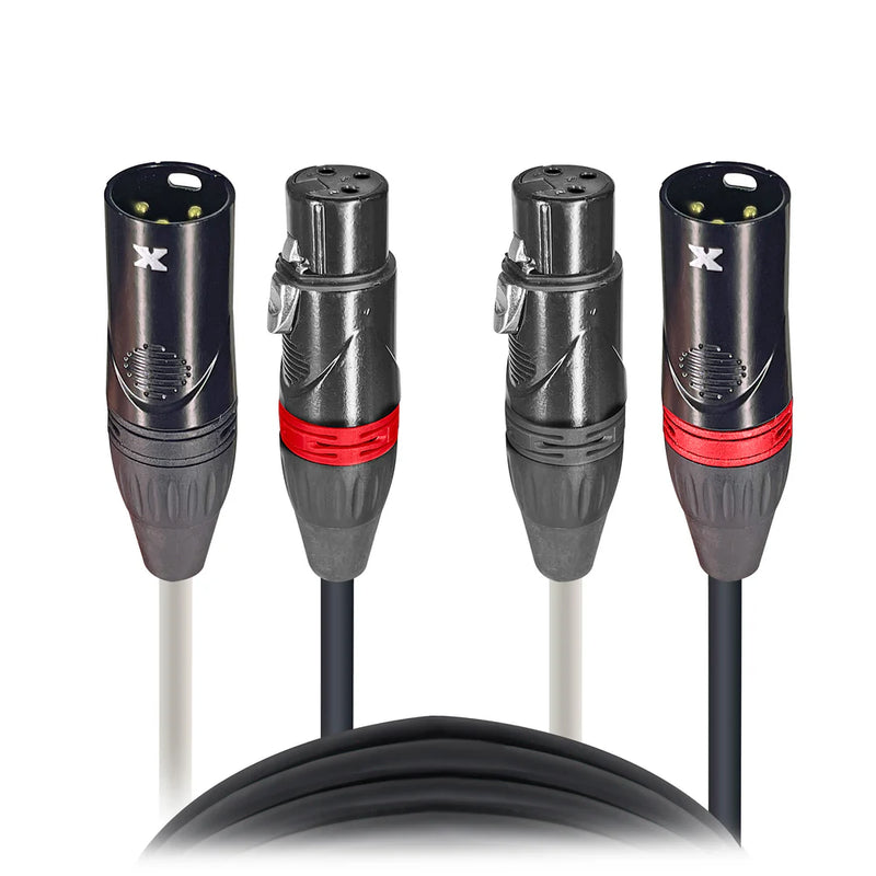 PRO-X- XC-DXLR50 - ProX XC-DXLR50 50' Ft. Balanced Dual XLR-M to Dual XLR-F High Performance Audio Cable