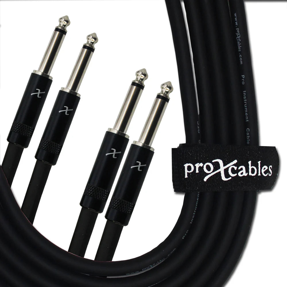 PRO-X- XC-DP03 - ProX XC-DP03 Unbalanced Dual 1/4" TS-M to Dual 1/4" TS-M High Performance Audio Cable - 3 Ft.