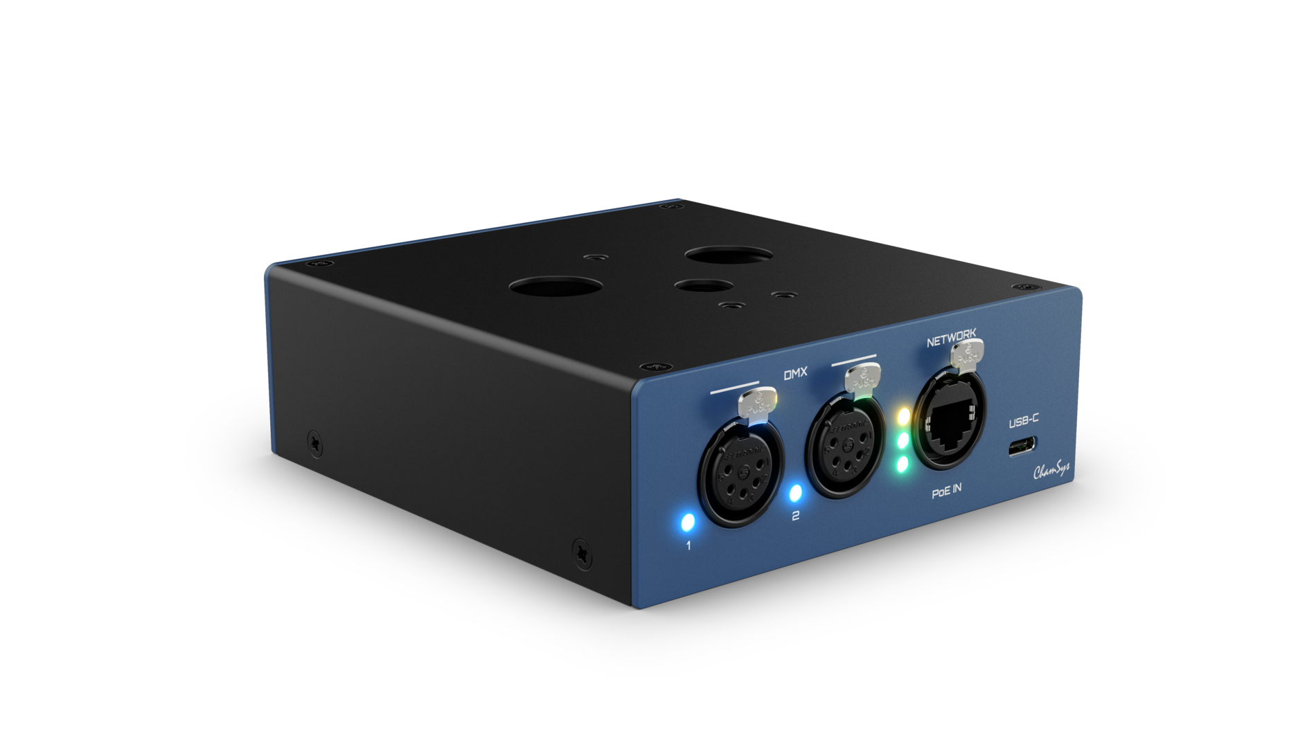 Chamsys GENETIX-GN2 -  two-port Ethernet-DMX node that is compatible with any console supporting Art-Net and sACN. GeNetix Node 2 can also be used as a USB interface for MagicQ PC systems,
