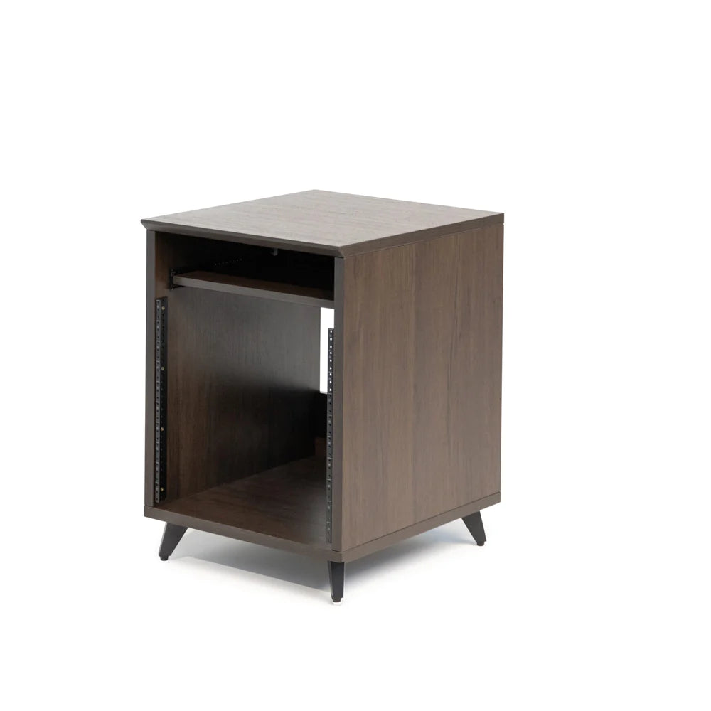 GATOR GFW-ELITEDESKRK-BRN Elite Furniture Series 10U Studio Rack Table in Dark Walnut Finish