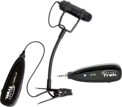 Galaxy Audio GT-INST-3 TREK SYSTEM WITH HORN MIC : 2.4GHz Mini wireless horn microphone system, includes horn mic w/transmitter, receiver, 1/8" connection cable, carry pouch