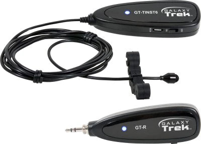 Galaxy Audio GT-INST-6 TREK SYSTEM WITH VIOLIN MIC: 2.4GHz Mini wireless violin microphone system, includes violin mic w/transmitter, receiver, 1/8" connection cable, carry pouch