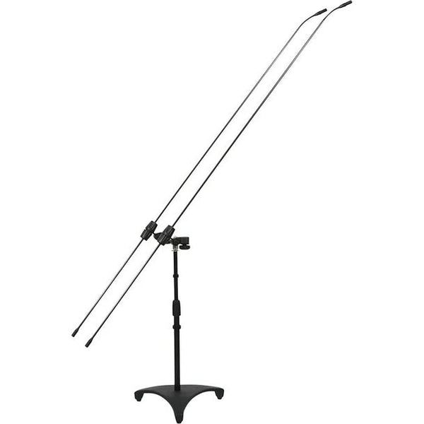 Galaxy Audio CBM-562D SAME AS CBM-562 EXCEPT:  a pair of 5 Series Carbon sticks, T-Bar for mounting - Galaxy Audio CBM-562D 1/2" Gold Diaphragm Dual Carbon Fiber Boom Microphones w/ 62" Adjustable Stand