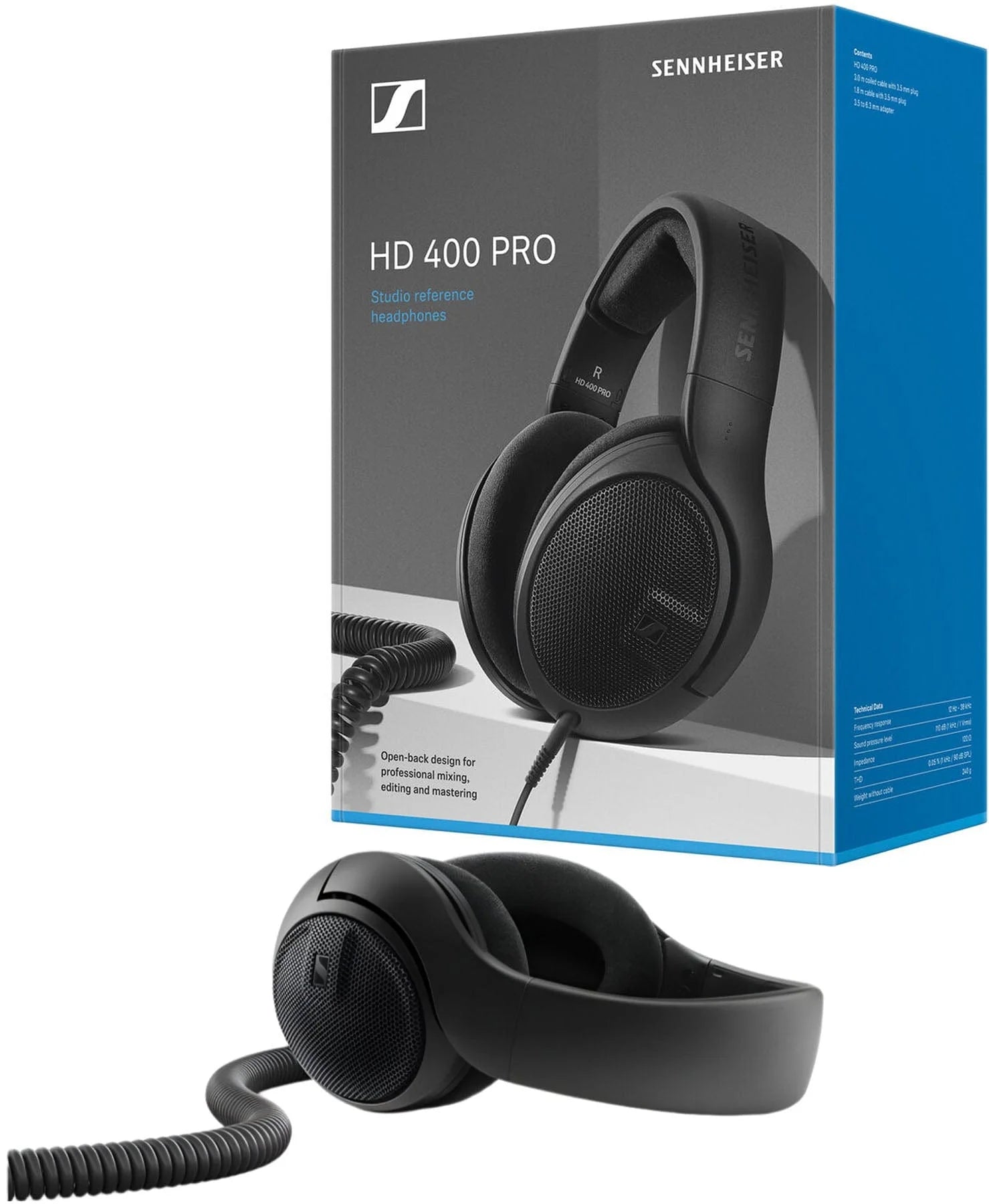 SENNHEISER HD 400 PRO - Professional studio reference headphones designed for everyday monitoring, mixing, and mastering