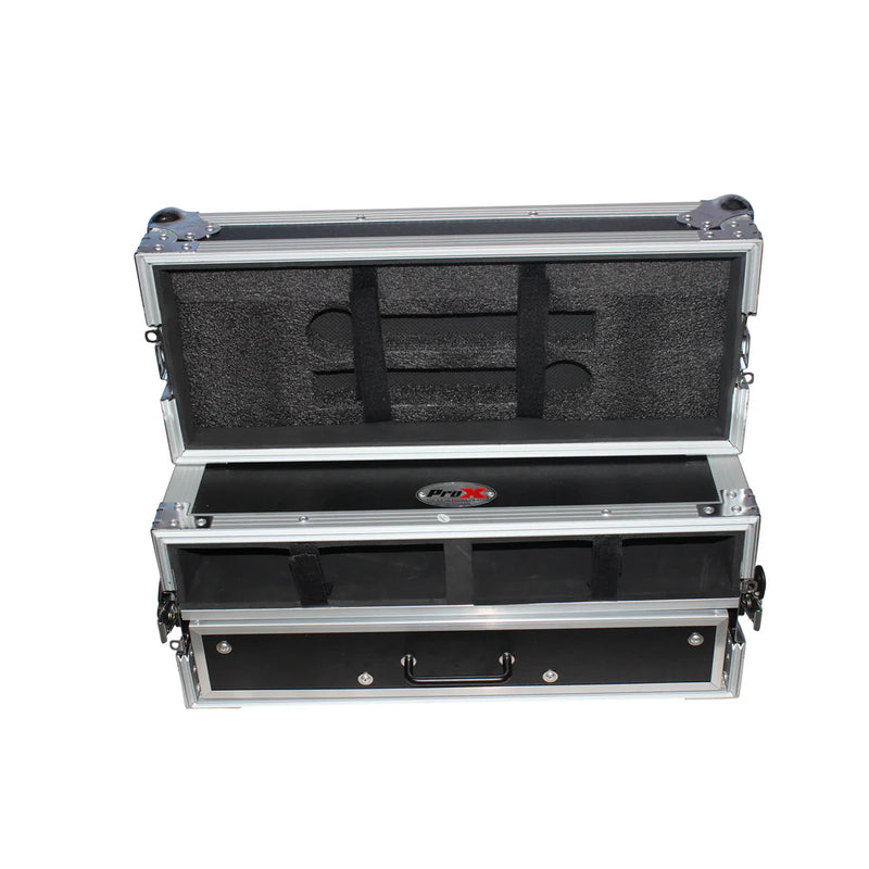 PRO-X- XS-2WM2DR - ProX XS-2WM2DR Wireless Mic case features 2 capacity as well as hand held mic storage w/ 1 drawer