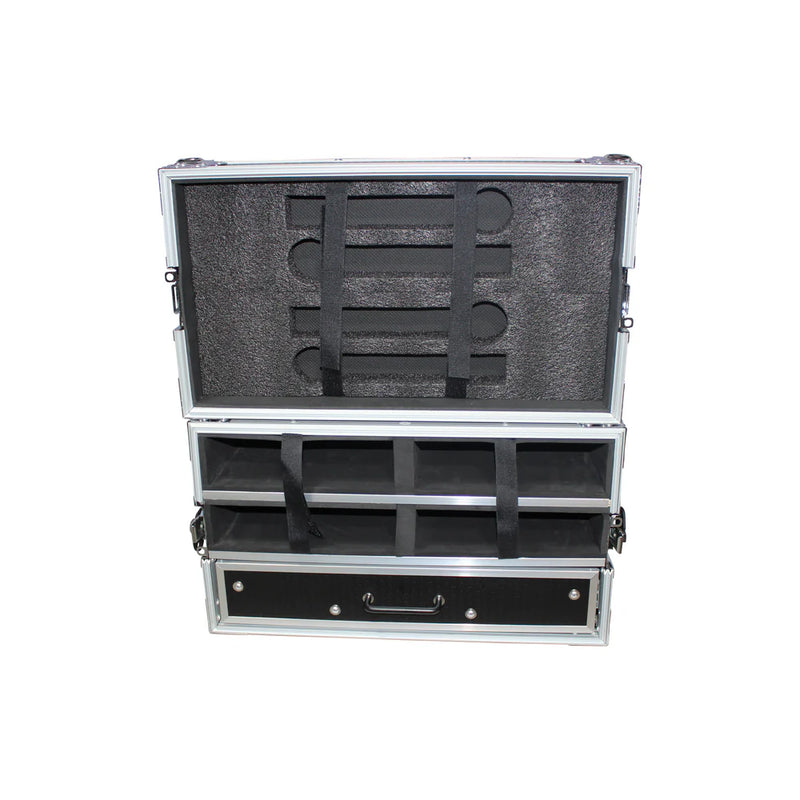 PRO-X- XS-4WM2DR - ProX XS-4WM2DR Wireless Microphone Case for 4 Units & Handheld Storage Plus 1 (2U) Drawer