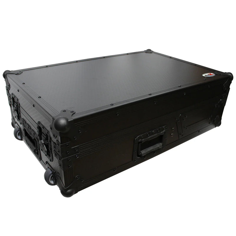 PRO-X- XS-TMC1012WBL - ProX XS-TMC1012WBL Flight Case for Single Turntable In Battle Mode & 10 Inch or 12 Inch Mixer | Black on Black