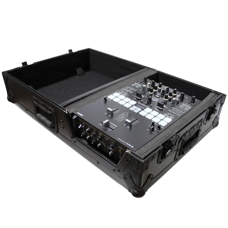 PRO-X- XS-TMC1012WBL - ProX XS-TMC1012WBL Flight Case for Single Turntable In Battle Mode & 10 Inch or 12 Inch Mixer | Black on Black