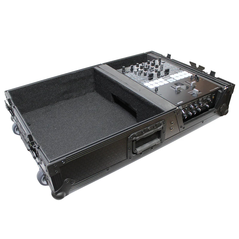 PRO-X- XS-TMC1012WBL - ProX XS-TMC1012WBL Flight Case for Single Turntable In Battle Mode & 10 Inch or 12 Inch Mixer | Black on Black