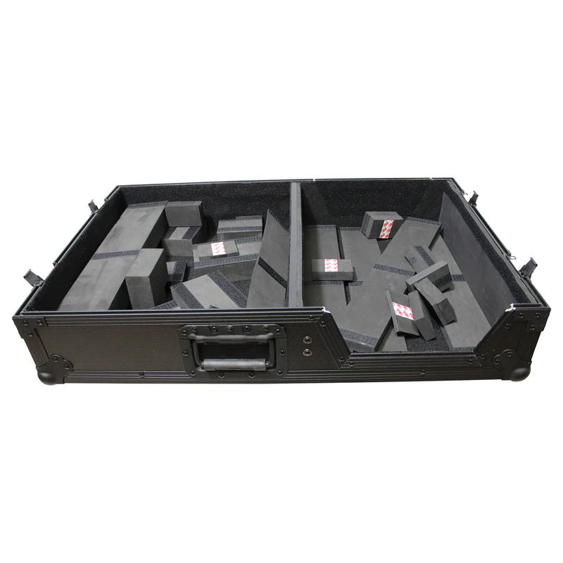 PRO-X- XS-TMC1012WBL - ProX XS-TMC1012WBL Flight Case for Single Turntable In Battle Mode & 10 Inch or 12 Inch Mixer | Black on Black