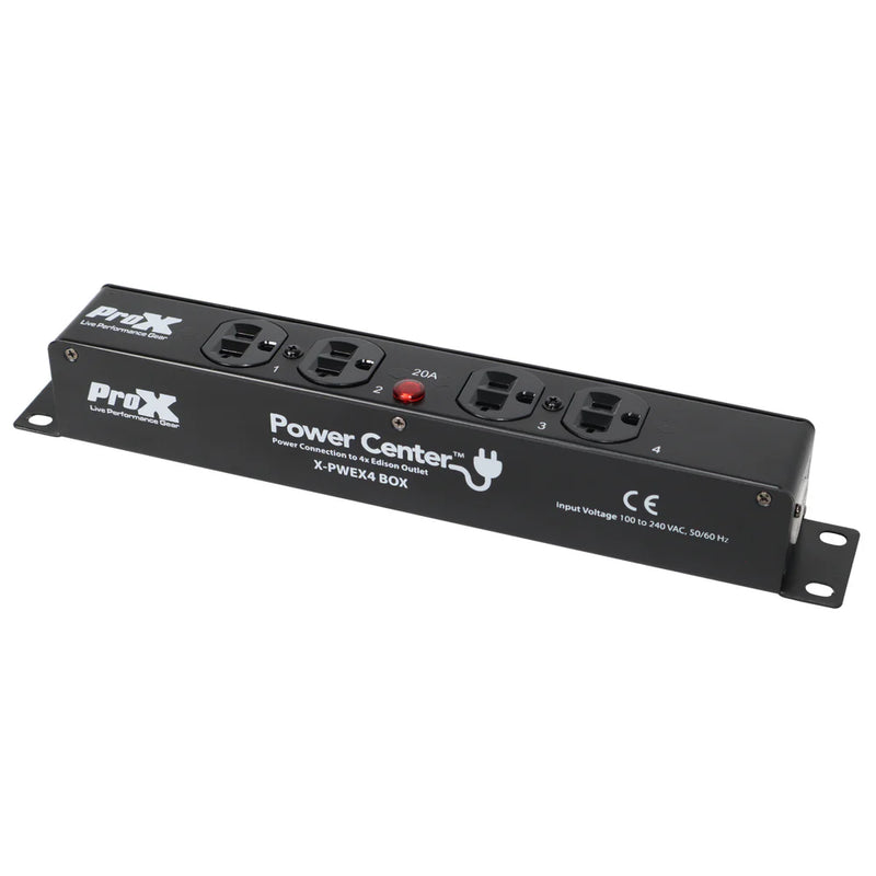 PRO-X- X-PWEX4 BOX - ProX X-PWEX4 BOX Power Connector to 4-Way Edison Power Outlet