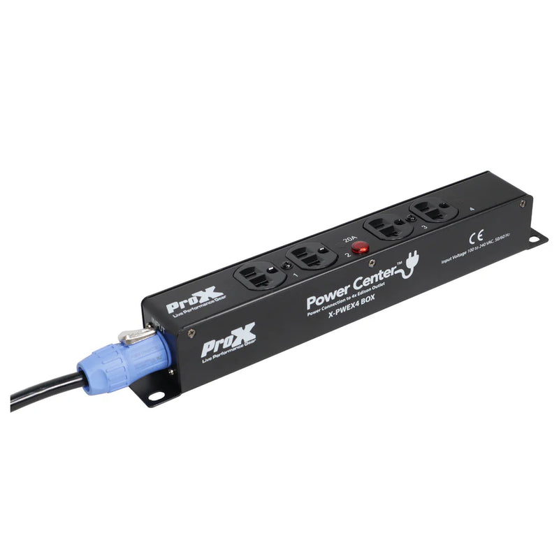 PRO-X- X-PWEX4 BOX - ProX X-PWEX4 BOX Power Connector to 4-Way Edison Power Outlet