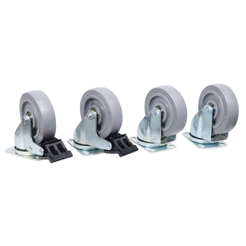 PRO-X- X-CASTER-4-GR-95x65 - ProX X-CASTER-4-GR-95x65 Replacement 4 inch Industrial Grade Caster Wheels Plate - Set of 4