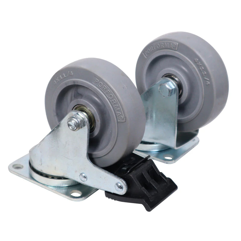 PRO-X- X-CASTER-4-GR-95x65 - ProX X-CASTER-4-GR-95x65 Replacement 4 inch Industrial Grade Caster Wheels Plate - Set of 4