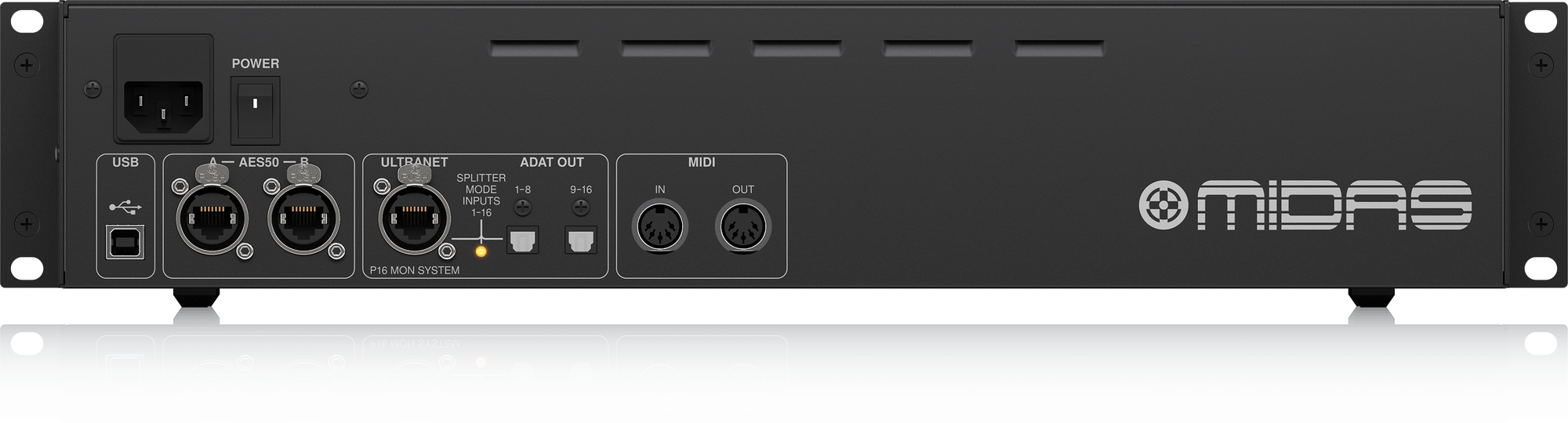 MIDAS DL16 - 16 Input, 8 Output Stage Box with 16 Midas Microphone Preamplifiers, ULTRANET and ADAT Interfaces