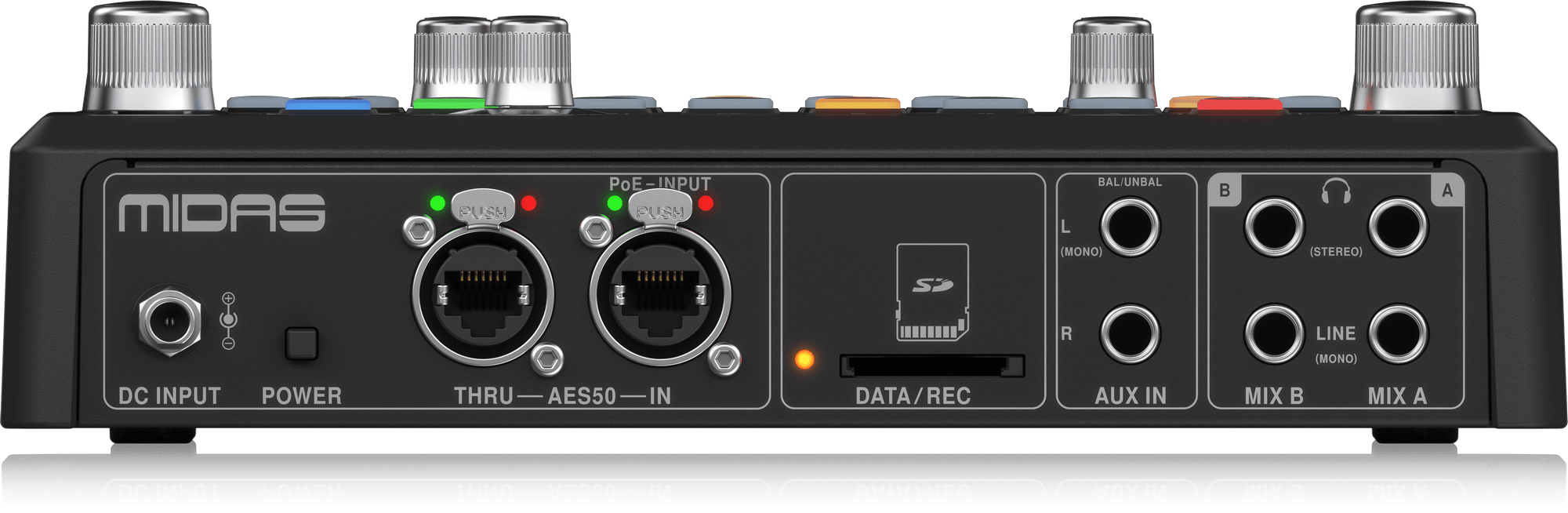 MIDAS DP-48 - Dual 48-Channel Personal Monitor Mixer with SD Card Recorder, Stereo Ambience Microphone and Remote Powering