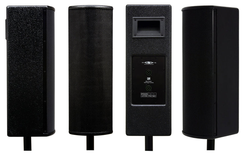 Galaxy Audio LA4B LINE ARRAY 16 OHM:  4-4.5" speakers, two Speakon inputs, pole mount, 125 watts